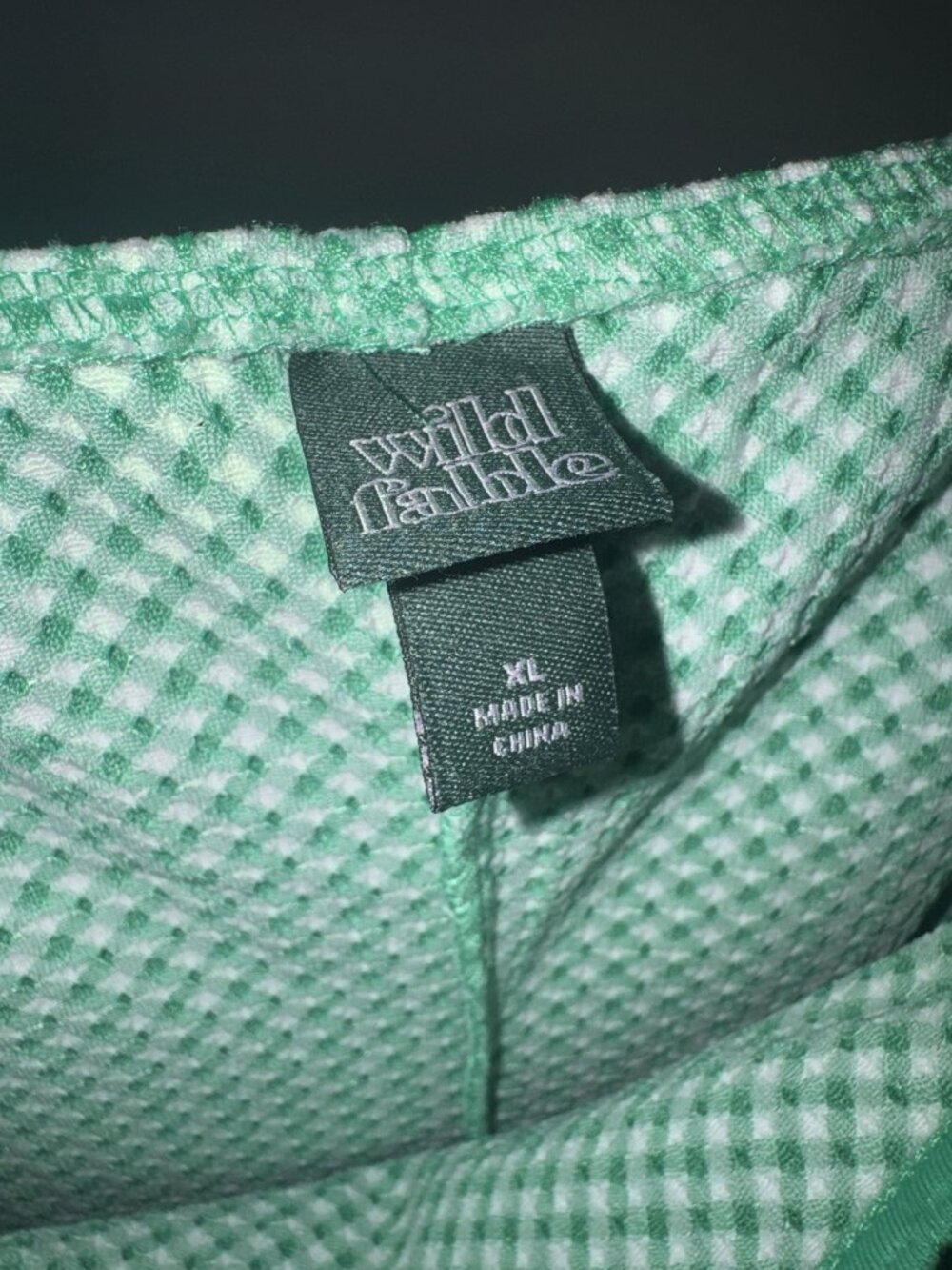 Wild Fable Green Gingham Mini Slip Dress XL Bow Detail Coquette Cottagecore - Picture 7 of 7